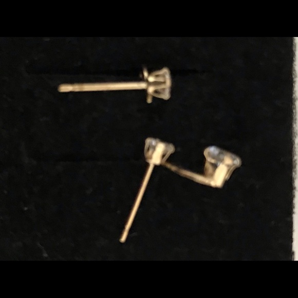 14K Yellow Gold CZ  Earrings - Picture 3 of 3